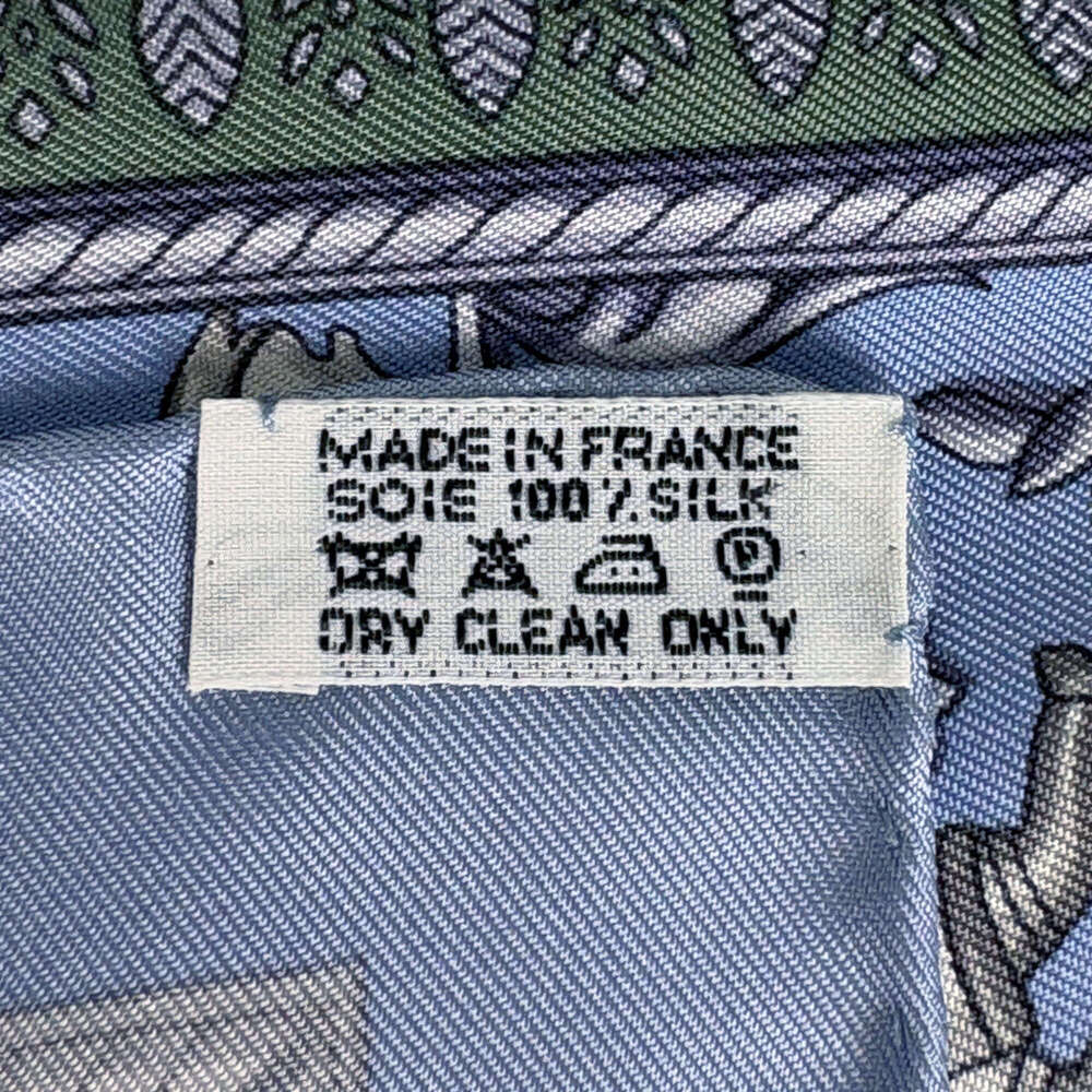 HERMES Blue Silk Scarf - Picture 2 of 4